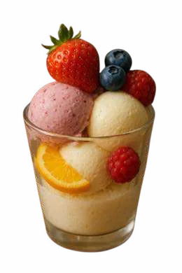 Helado con frutas / granizada